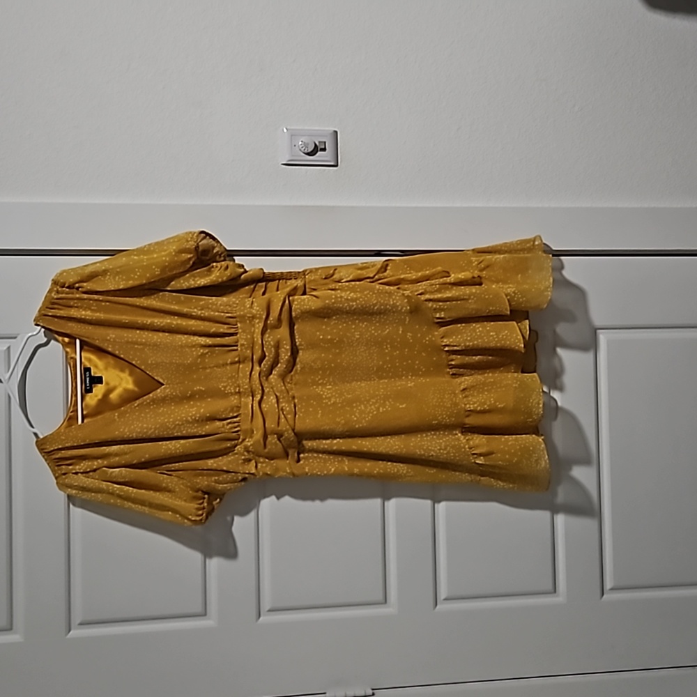 Marigold dress with polka dots